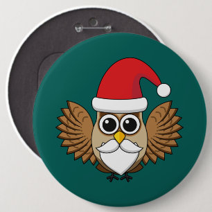 Badge Rond 15,2 Cm Santa Claus Owl