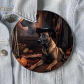 Badge Rond 15,2 Cm Scandale d'Halloween Citrouille (En situation)