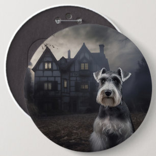 Badge Rond 15,2 Cm Scandale d'Halloween Schnauzer Miniature
