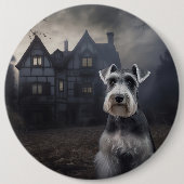 Badge Rond 15,2 Cm Scandale d'Halloween Schnauzer Miniature (Devant)