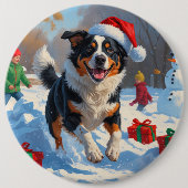 Badge Rond 15,2 Cm Scène de Noël de bétail australien (Devant)