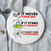 BADGE ROND 15,2 CM SCIENCE BIOLOGY CHIMIISTRY PHYSICS (En situation)