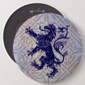Badge Rond 15,2 Cm Scottish Rampant Lion Navy Blue Celtic noeud (Devant & derrière)