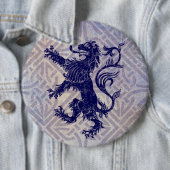 Badge Rond 15,2 Cm Scottish Rampant Lion Navy Blue Celtic noeud (En situation)