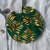 Badge Rond 15,2 Cm Seamless pattern with golden ferns (En situation)