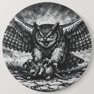 Badge Rond 15,2 Cm Sentinelle Hibou ailé par BurnsInHell