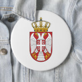 Badge Rond 15,2 Cm Serbian Eagle (En situation)