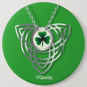 Badge Rond 15,2 Cm Shamrock and Celtic Knot