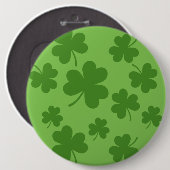 Badge Rond 15,2 Cm Shamrock de la Saint Patrick Motif Clover (Devant & derrière)
