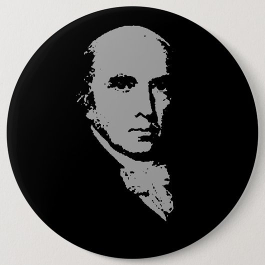 Badge Rond 15,2 Cm silhouette de James Madison (Devant)