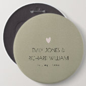 BADGE ROND 15,2 CM SIMPLE ELEGANT KRAFT TYPOGRAPHY TEXTE MARIAGE SEUL (Devant & derrière)