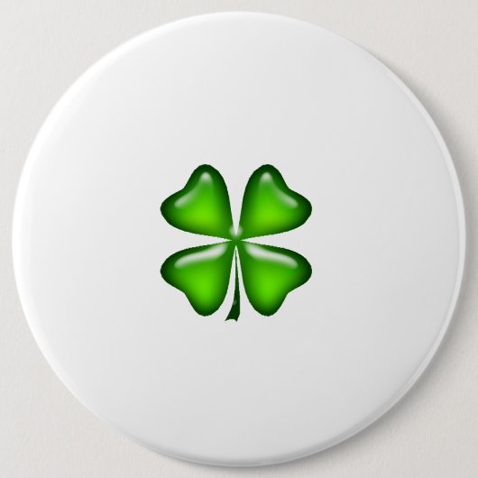 Badge Rond 15,2 Cm Simple Four Leaf Clover Irish St. Patrick's Day (Devant)