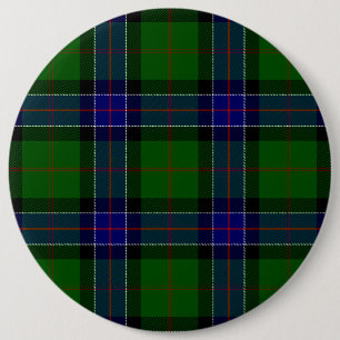 Badge Rond 15,2 Cm Sinclair tartan bleu vert plaid