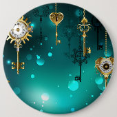 Badge Rond 15,2 Cm Skeleton Keys on Green Background (Devant)