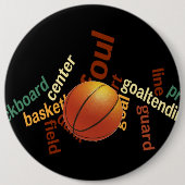 Badge Rond 15,2 Cm Slam Dunk de Vocabulaire : Basketball Jeu des Cham (Devant)