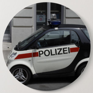 Badge Rond 15,2 Cm Smart Polizei Auto
