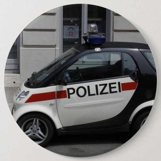 Badge Rond 15,2 Cm Smart Polizei Auto (Devant)