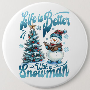 Badge Rond 15,2 Cm Snowman