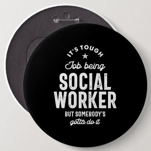 Badge Rond 15,2 Cm Social Worker Job Title Cadeau (Devant & derrière)