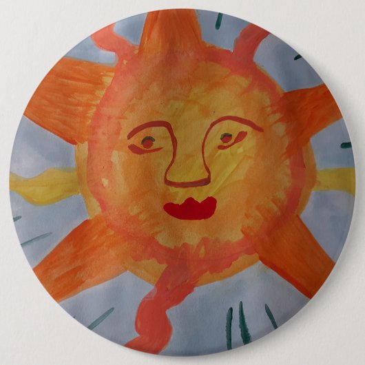 Badge Rond 15,2 Cm Soleil de feu (Devant)