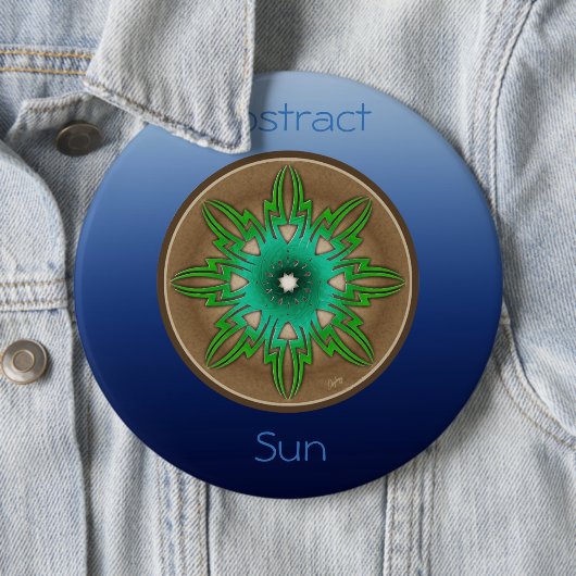 Badge Rond 15,2 Cm Soleil vert (En situation)