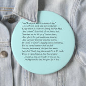 Badge Rond 15,2 Cm Sonnet # 18 par William Shakespeare (En situation)