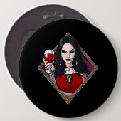 Badge Rond 15,2 Cm Sorcière Alien gothique (Devant & derrière)