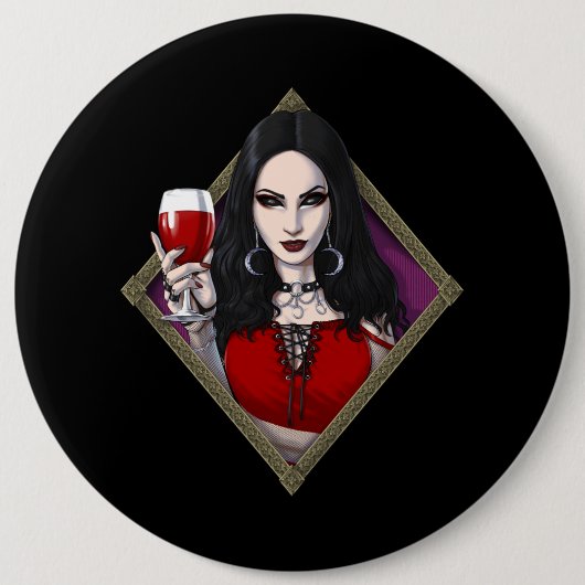 Badge Rond 15,2 Cm Sorcière Alien gothique (Devant)