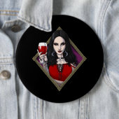 Badge Rond 15,2 Cm Sorcière Alien gothique (En situation)