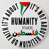 Badge Rond 15,2 Cm Soutien et drapeau pour la Palestine libre (Devant)