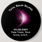 Badge Rond 15,2 Cm Souvenir personnalisé 2024 Éclipse solaire (Devant)