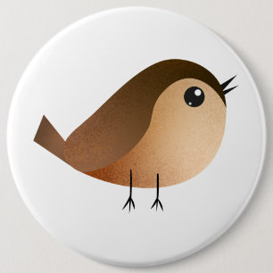 Badge Rond 15,2 Cm Sparrow Bird Cartoon