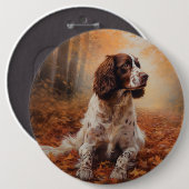 Badge Rond 15,2 Cm Springer Spaniel à l'automne Feuilles automne Insp (Devant & derrière)