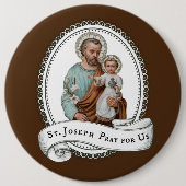 Badge Rond 15,2 Cm St Joseph et enfant Jésus (Devant)
