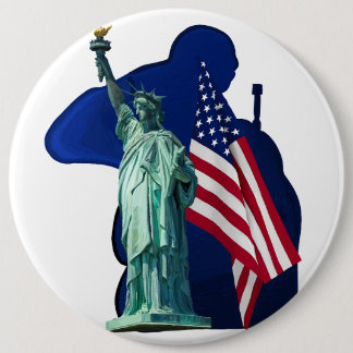 Badge Rond 15,2 Cm Statue de la Liberté