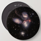 Badge Rond 15,2 Cm Stephan's Quintet 5 Galaxies Deep Field James Webb (Devant & derrière)