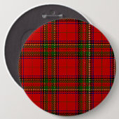 Badge Rond 15,2 Cm Stewart / Stuart tartan rouge vert plaid (Devant & derrière)