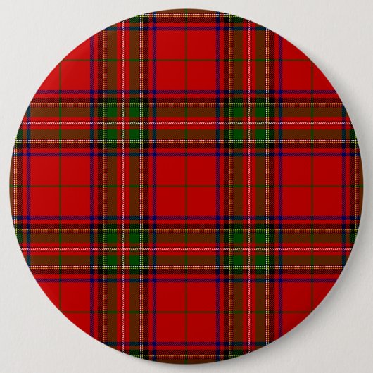 Badge Rond 15,2 Cm Stewart / Stuart tartan rouge vert plaid (Devant)
