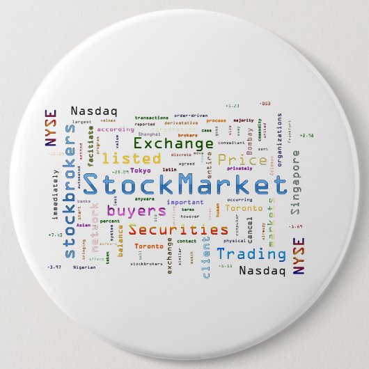 Badge Rond 15,2 Cm StockMarket Design Concept de nuage Word (Devant)