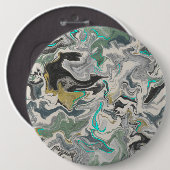 Badge Rond 15,2 Cm Stone Marbling with Turquoise Veins 6" Round (Devant & derrière)
