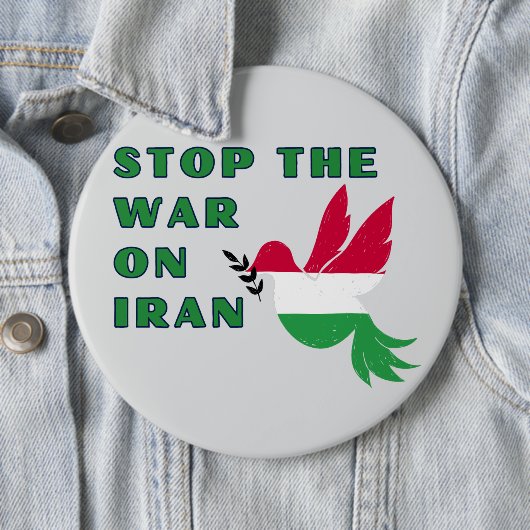 Badge Rond 15,2 Cm Stop the war Button (En situation)