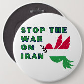 Badge Rond 15,2 Cm Stop the war Button (Devant & derrière)