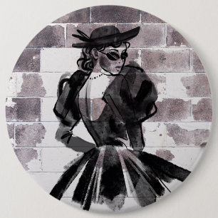Badge Rond 15,2 Cm "Street Muse - La mode au mur"