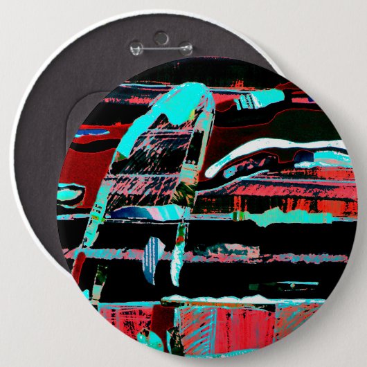 Badge Rond 15,2 Cm Structural Interference – Abstract Art Button (Devant & derrière)