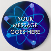 Badge Rond 15,2 Cm Structure atomique bleue personnalisée (Devant)