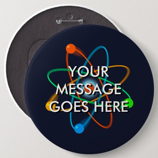 Badge Rond 15,2 Cm Structure atomique personnalisée (Devant & derrière)