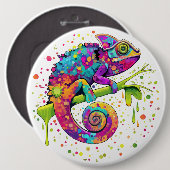 Badge Rond 15,2 Cm Style d'aquarelle des teintures Chameleon (Devant & derrière)
