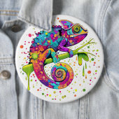Badge Rond 15,2 Cm Style d'aquarelle des teintures Chameleon (En situation)
