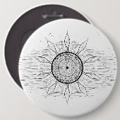 Badge Rond 15,2 Cm Sun Mandala 1 (Devant & derrière)