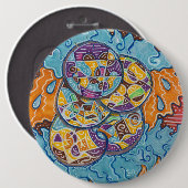 Badge Rond 15,2 Cm Surf Abstrait élémentaire (Devant & derrière)
